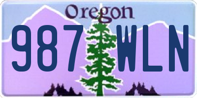 OR license plate 987WLN