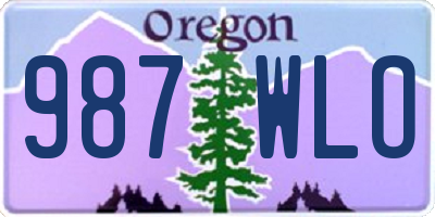 OR license plate 987WLO