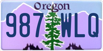 OR license plate 987WLQ
