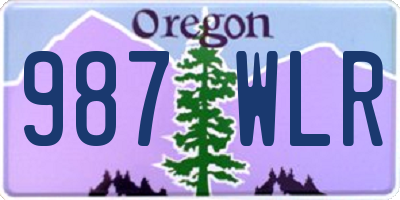 OR license plate 987WLR