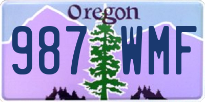 OR license plate 987WMF