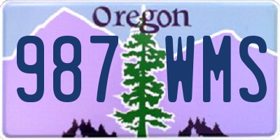 OR license plate 987WMS