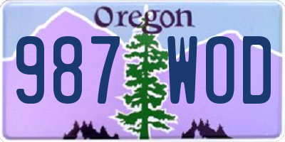 OR license plate 987WOD