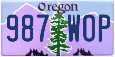 OR license plate 987WOP