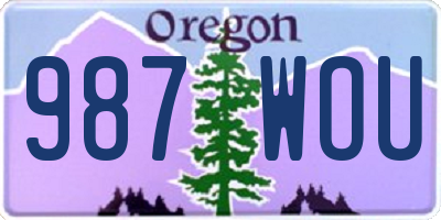 OR license plate 987WOU