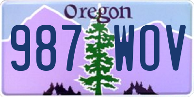 OR license plate 987WOV