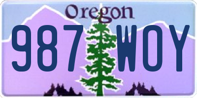 OR license plate 987WOY