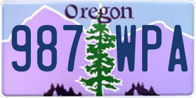 OR license plate 987WPA