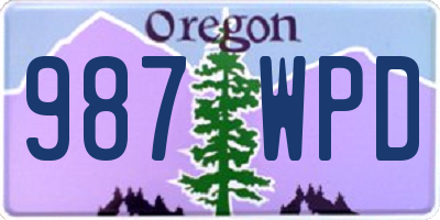 OR license plate 987WPD
