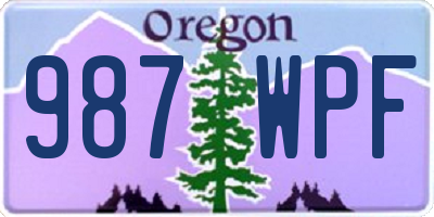 OR license plate 987WPF