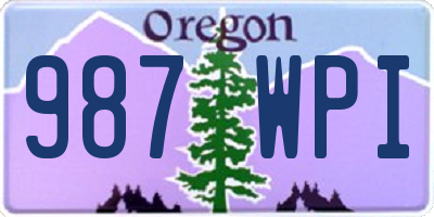 OR license plate 987WPI