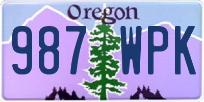 OR license plate 987WPK