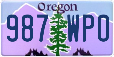 OR license plate 987WPO