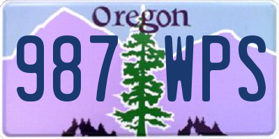 OR license plate 987WPS