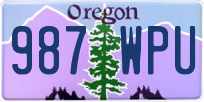 OR license plate 987WPU
