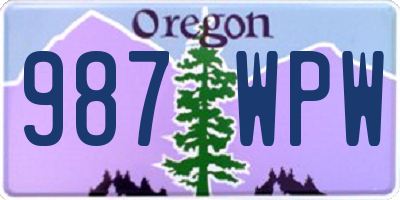 OR license plate 987WPW