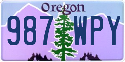 OR license plate 987WPY