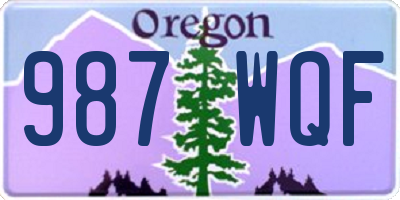 OR license plate 987WQF