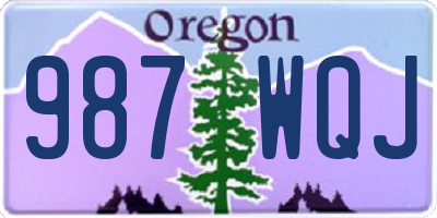 OR license plate 987WQJ