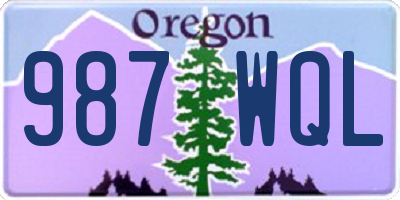 OR license plate 987WQL