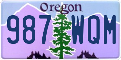 OR license plate 987WQM