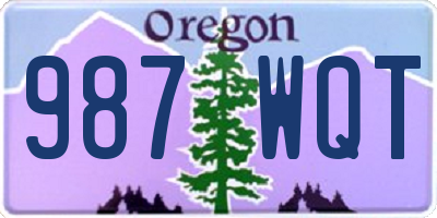 OR license plate 987WQT
