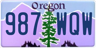 OR license plate 987WQW