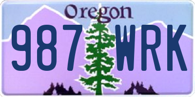 OR license plate 987WRK