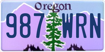 OR license plate 987WRN