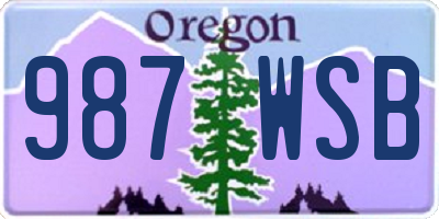 OR license plate 987WSB