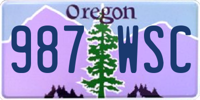 OR license plate 987WSC