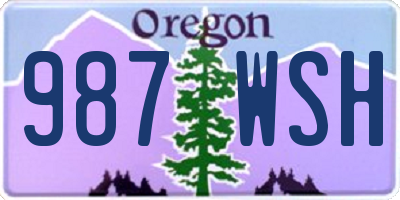 OR license plate 987WSH