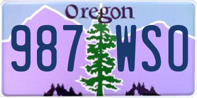 OR license plate 987WSO