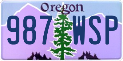 OR license plate 987WSP