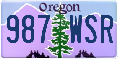OR license plate 987WSR