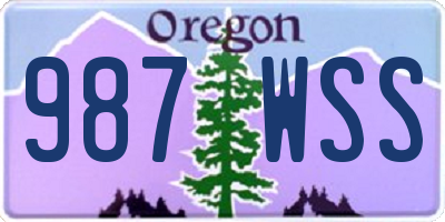 OR license plate 987WSS