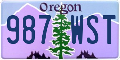 OR license plate 987WST