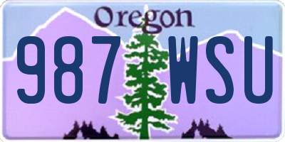 OR license plate 987WSU