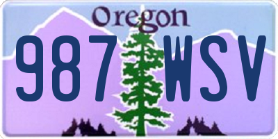 OR license plate 987WSV