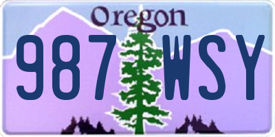 OR license plate 987WSY
