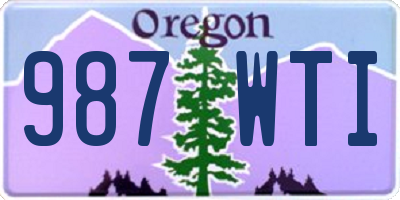 OR license plate 987WTI
