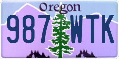 OR license plate 987WTK