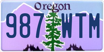 OR license plate 987WTM
