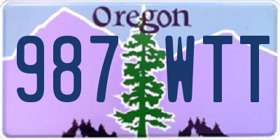OR license plate 987WTT