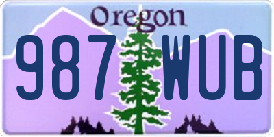 OR license plate 987WUB