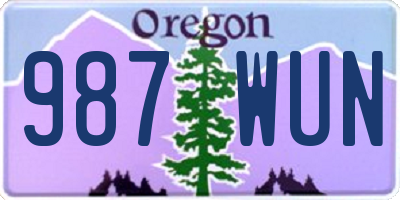 OR license plate 987WUN