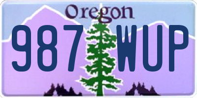 OR license plate 987WUP