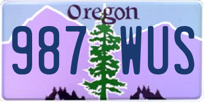 OR license plate 987WUS