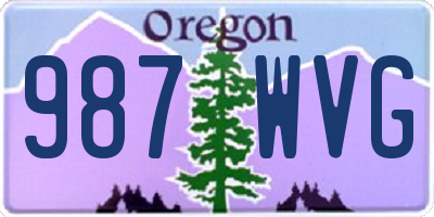 OR license plate 987WVG