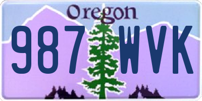 OR license plate 987WVK